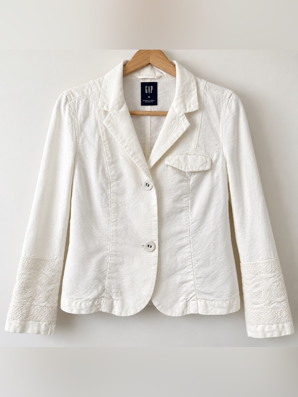 GAP Cream Single-Breasted Women's Blazer Jacket